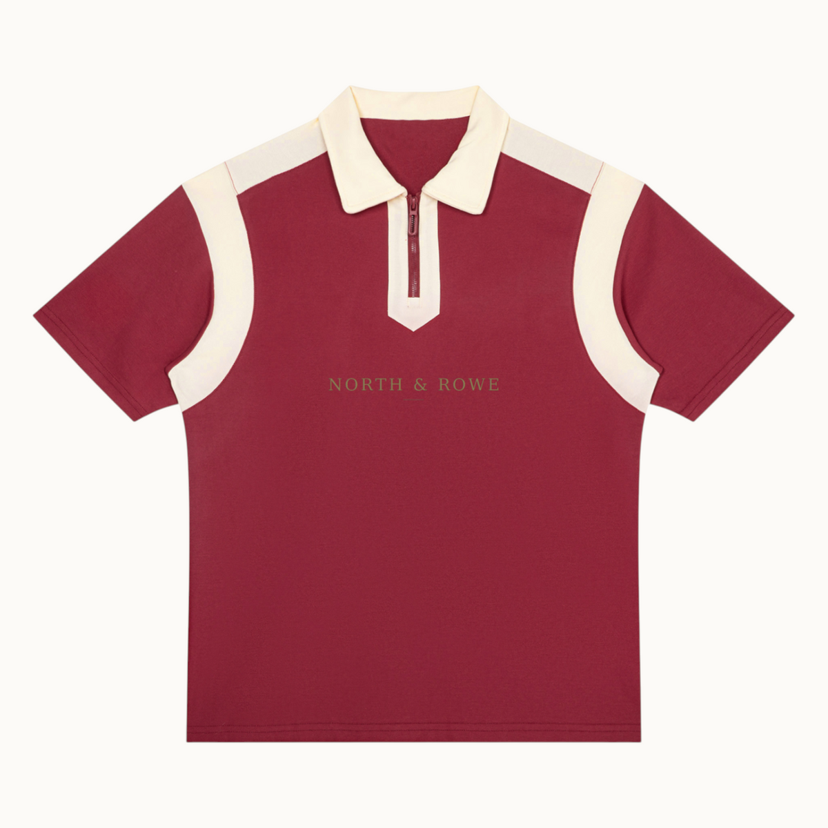 Unisex Color Block Quarter Zip Polo Shirt