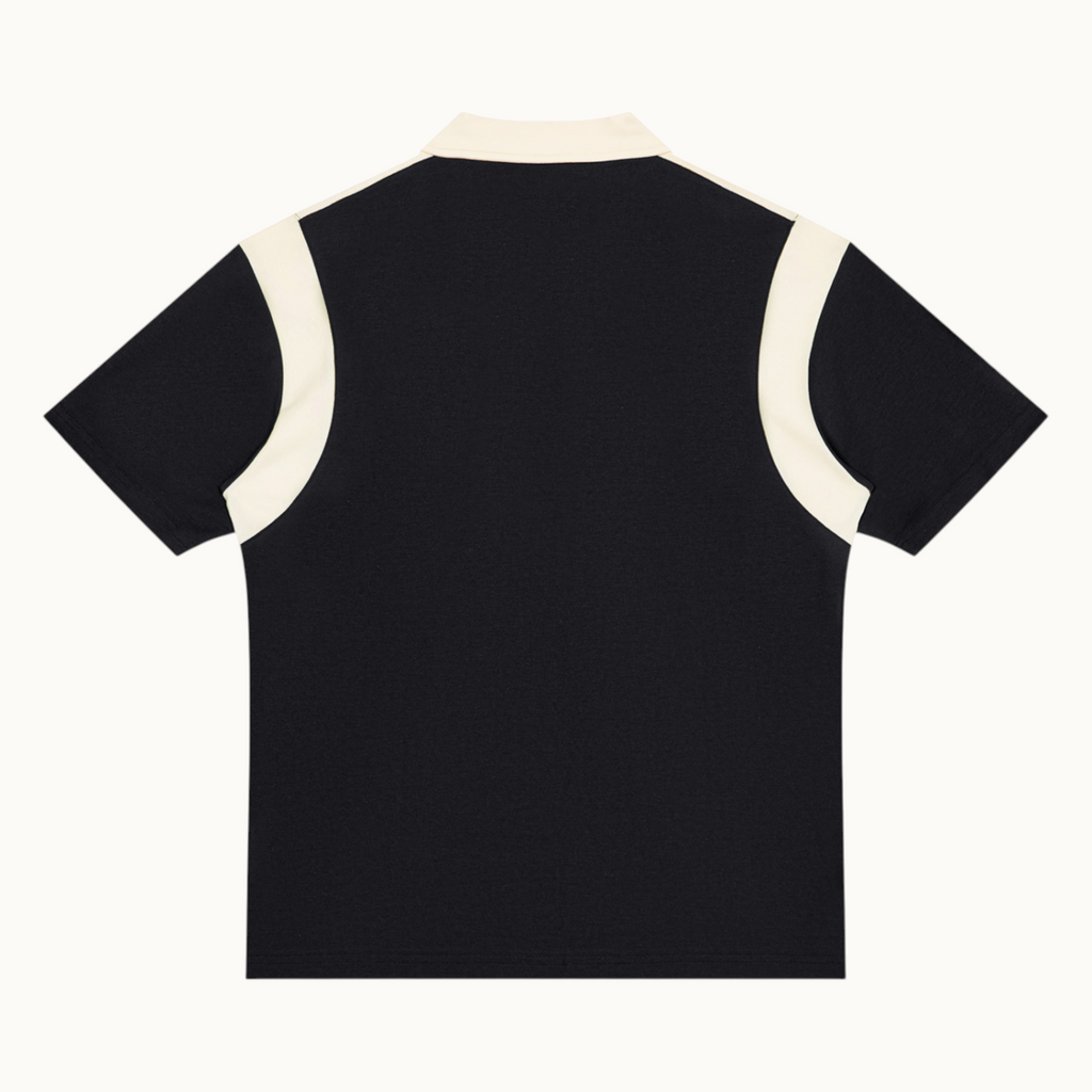 Unisex Color Block Quarter Zip Polo Shirt
