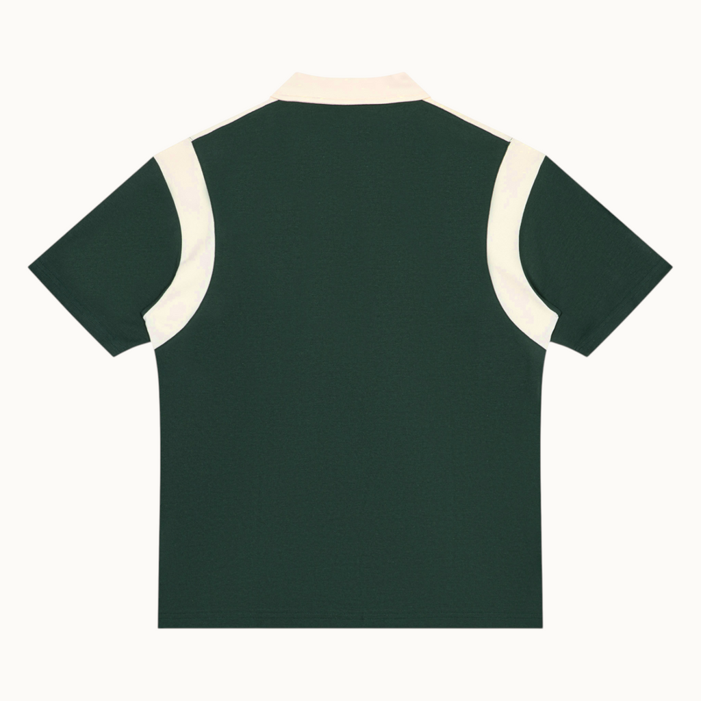 Unisex Color Block Quarter Zip Polo Shirt