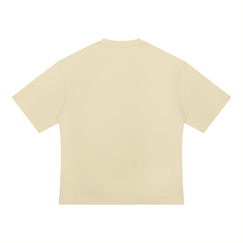 North & Rowe unisex heavyweight oversized t-shirt in beige cotton, back view showing clean minimalist design