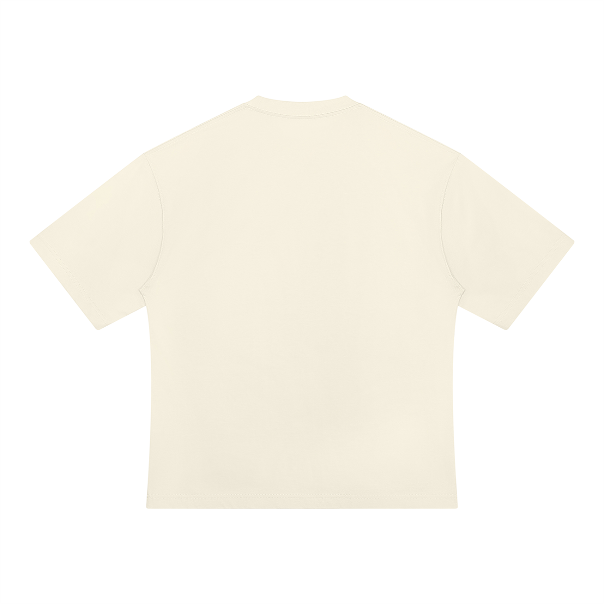 Back view of a North & Rowe unisex heavyweight oversized t-shirt in cream cotton with a relaxed fit